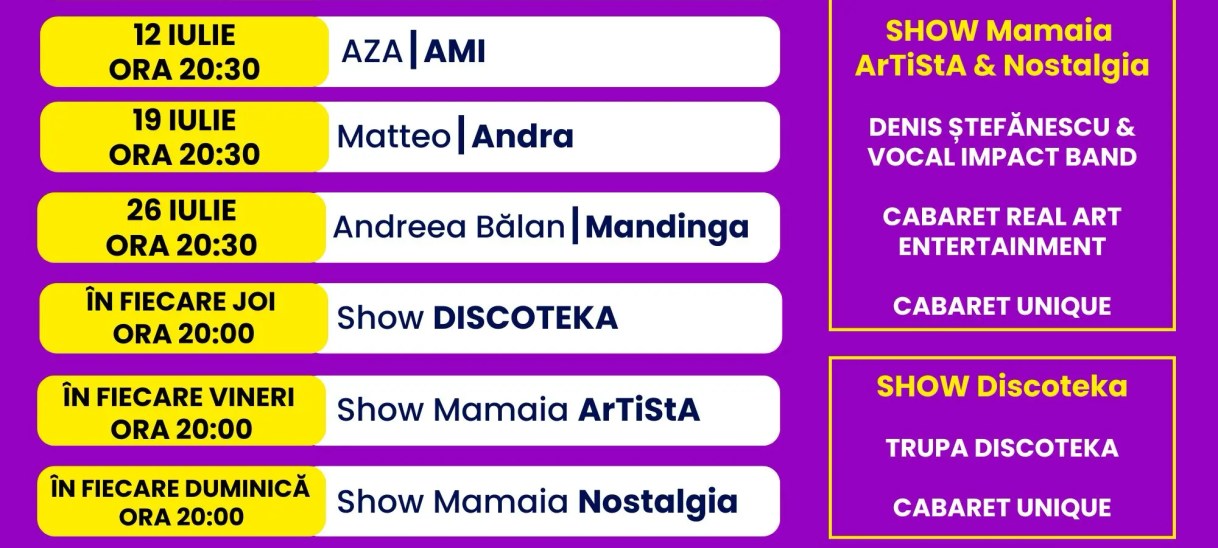 Mamaia, capitala distracției din România: Show-uri de neuitat, în fiecare weekend din&nbsp;Iulie!