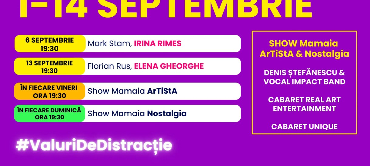 Mamaia, capitala distracției de toamnă – programul complet al lunii&nbsp;Septembrie